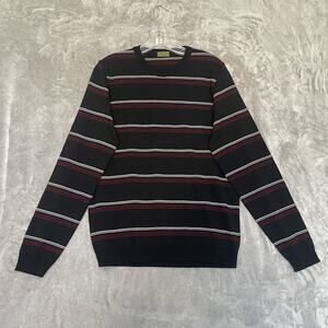 Scout Crewneck Sweater Mens Large Striped Merino Wool Made in Italy Pullover Top